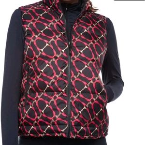 Ibkul reversible women's golf vest in bitty print.
